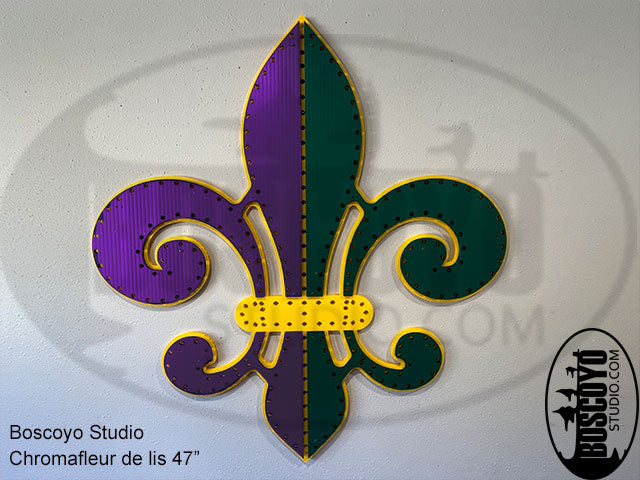 Mardi Gras ChromaFleur-de-lis 47" Outline Layered